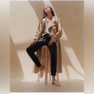 NWT $645 Vince Drawstring Linen Blend Long Trench Coat